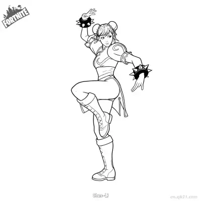 Free printable Chun-Li 01 Coloring Page - Free PDF Printable Fortnite Coloring Sheets coloring page
